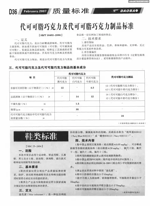 鞋类标准