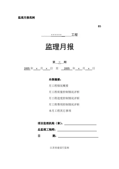 监理月报范例