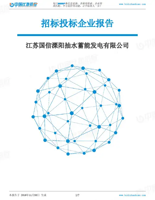 江苏国信溧阳抽水蓄能发电有限公司-招投标数据分析报告