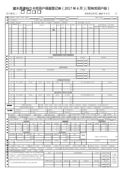 建档立卡贫困户调查登记表