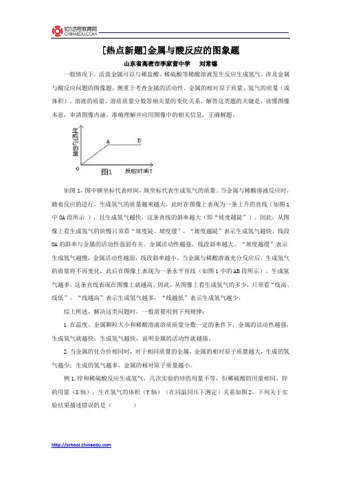 [热点新题]金属与酸反应的图象题