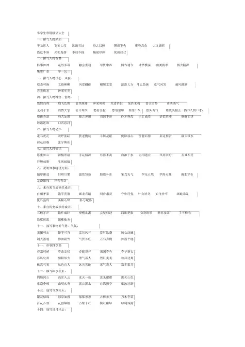 小学生常用成语大全