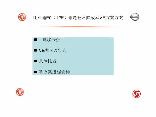 比亚迪F0钢轮VE技术降成本方案.ppt
