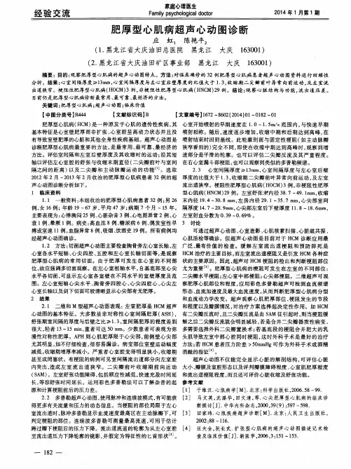 肥厚型心肌病超声心动图诊断