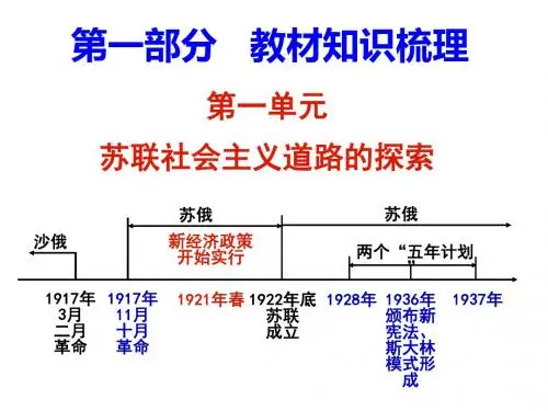 第一单元 苏联社会主义道路的探索
