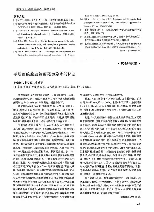 基层医院腹腔镜阑尾切除术的体会