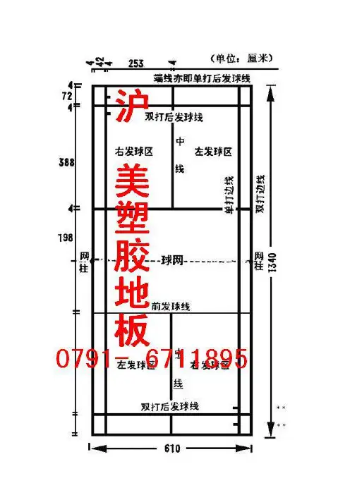 羽毛球场地尺寸图