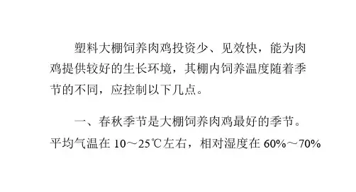 大棚饲养肉鸡如何控制温度