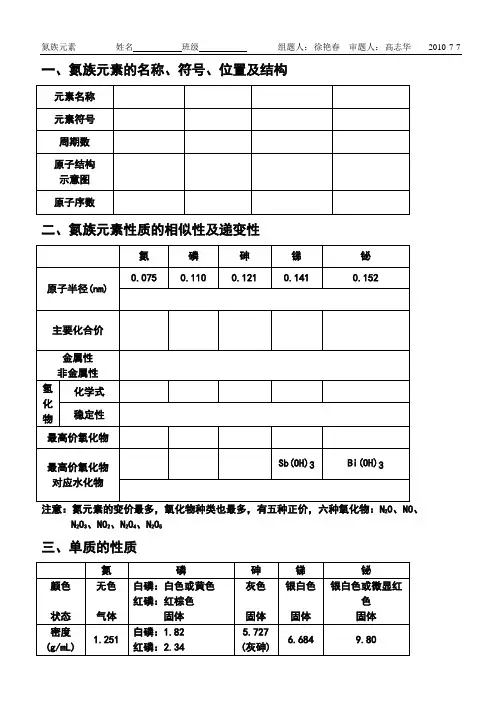 氮族元素