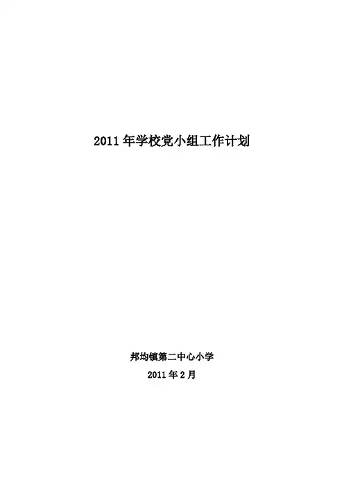 2011年学校党小组工作计划