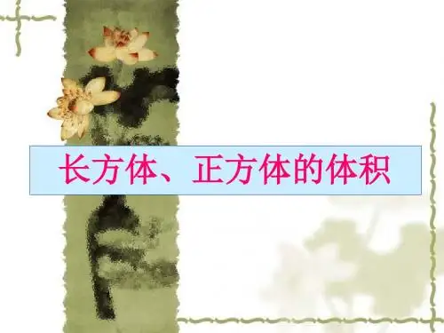 沪教版数学五下4.4《长方体、正方体体积》ppt课件1