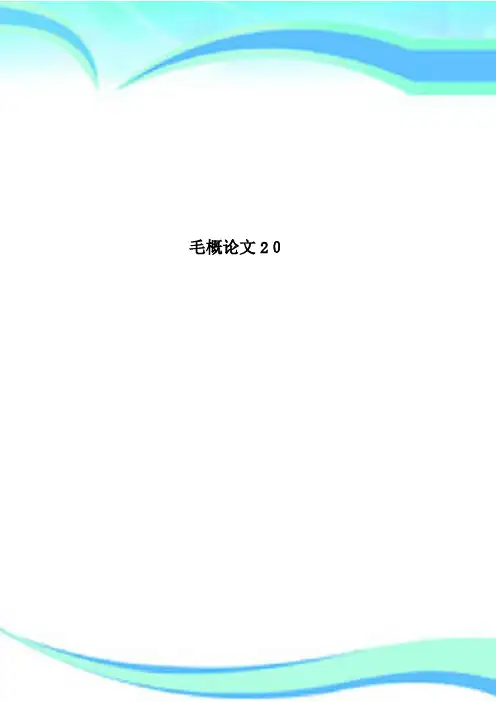 毛概论文20