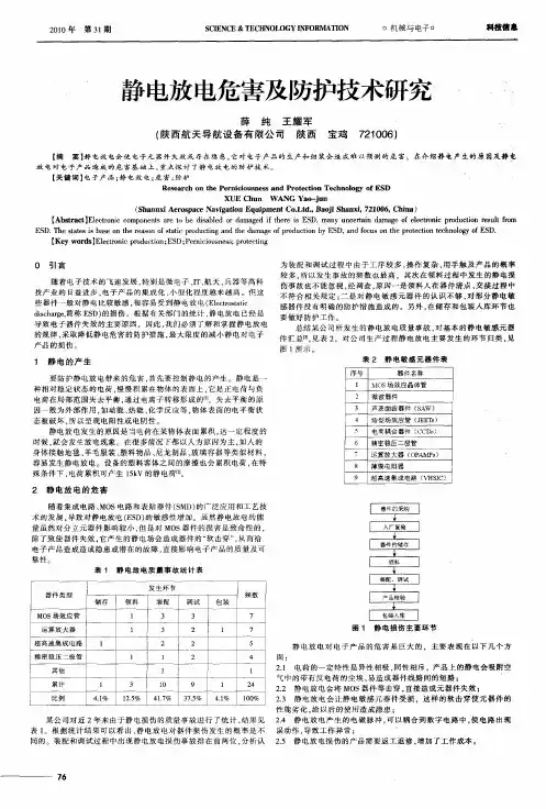 静电放电危害及防护技术研究