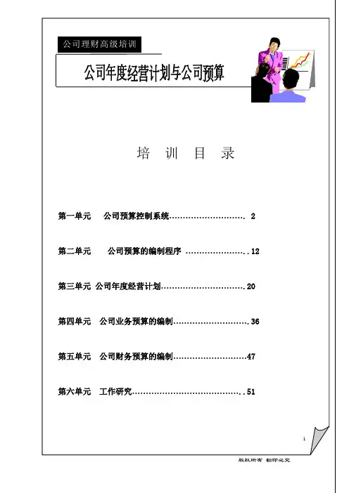 (年度计划)公司年度经营计划和预算