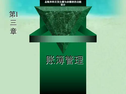 总账和科目发生额与余额表的功能设计