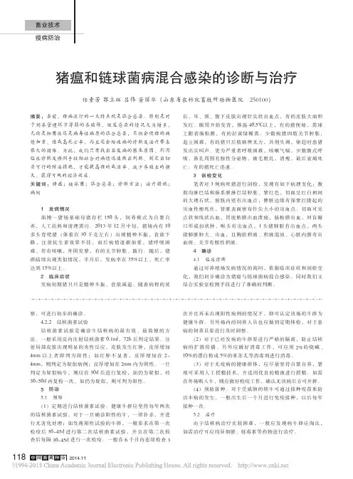 猪瘟和链球菌病混合感染的诊断与治疗