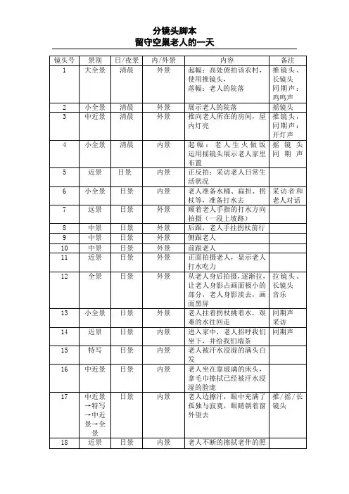 分镜头脚本 3