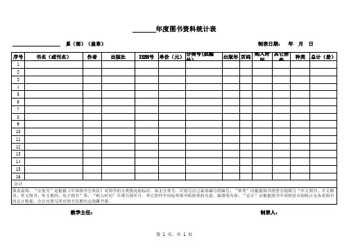 图书资料统计表