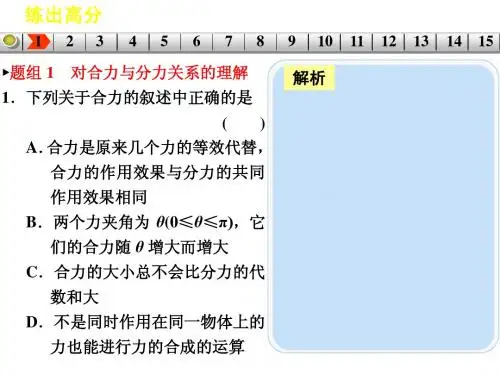高三一轮复习 第二章  力的分解合成 练习