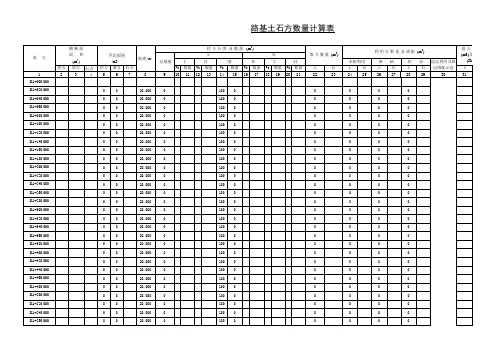 路基土石方数量计算表