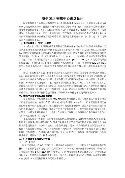 基于SLP物流中心规划设计