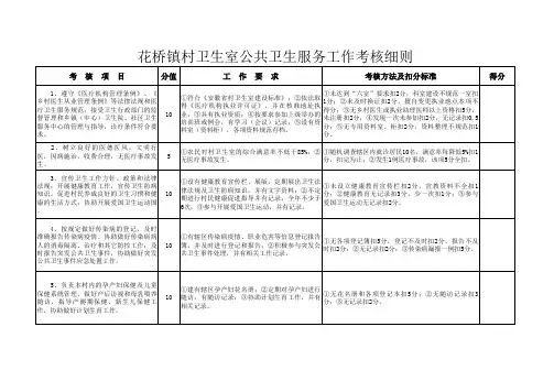 花桥镇村卫生室公共卫生服务工作考核细则