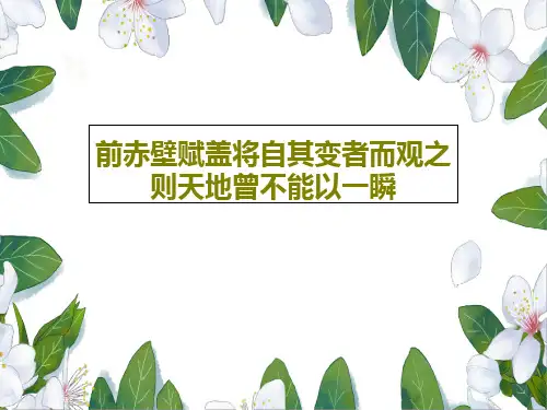 前赤壁赋盖将自其变者而观之则天地曾不能以一瞬共46页文档