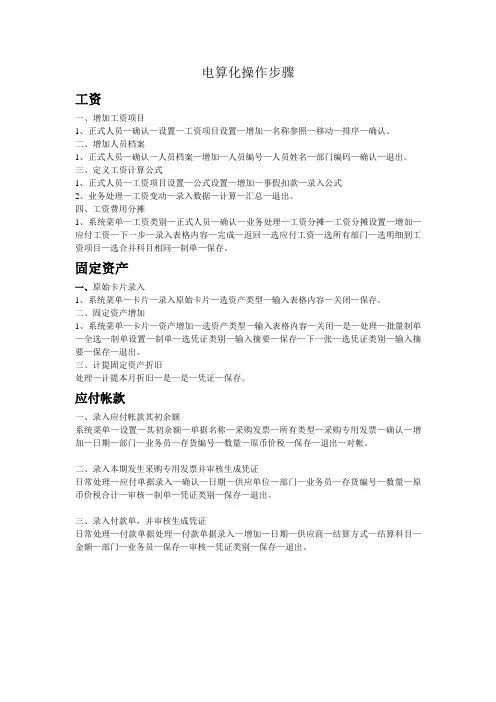 电算化操作步骤