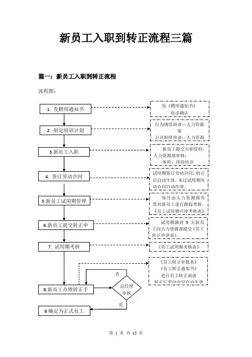 新员工入职到转正流程三篇