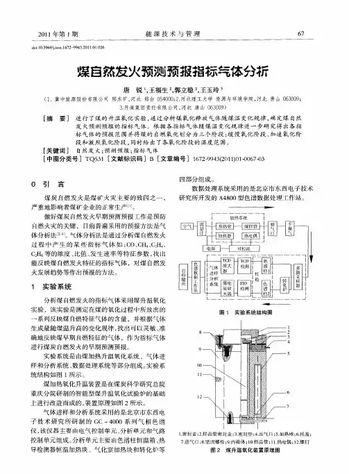 煤自然发火预测预报指标气体分析