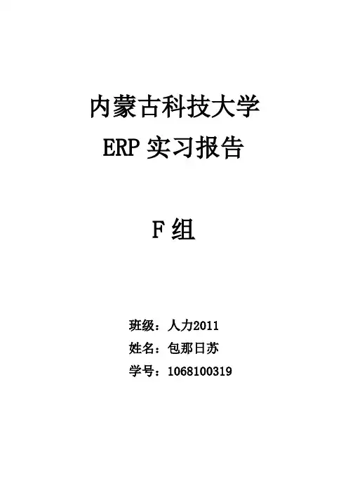 ERP实习报告1
