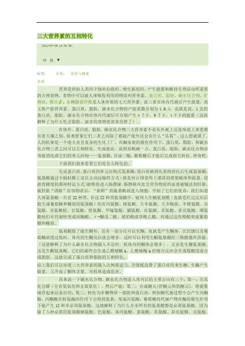 三大营养素的互相转化 2