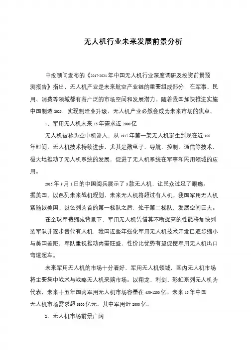 无人机行业未来发展前景分析