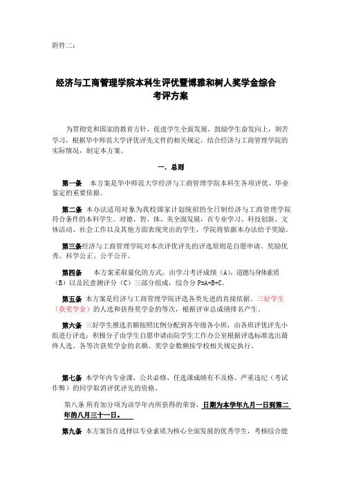 评优评先考核标准