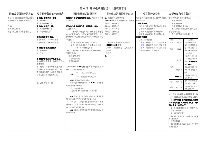 第19章 组织级项目管理与大型项目管理