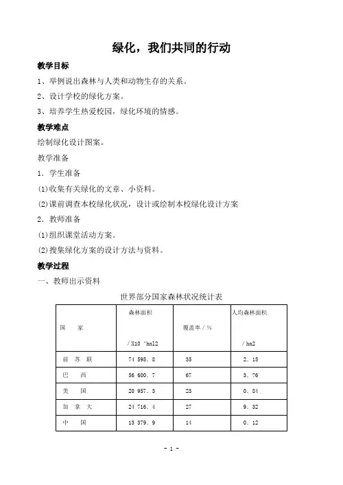 7-3  绿化,我们共同行动