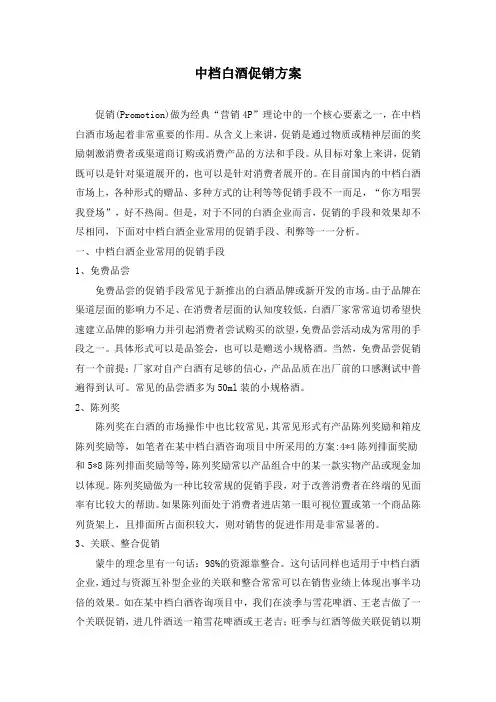 中档白酒促销方案