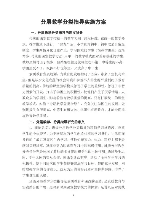 分层教学实施方案