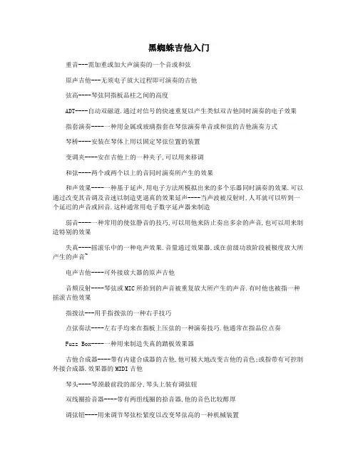 黑蜘蛛吉他入门