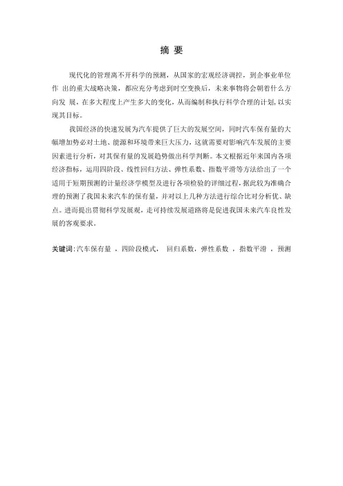 未来汽车保有量预测