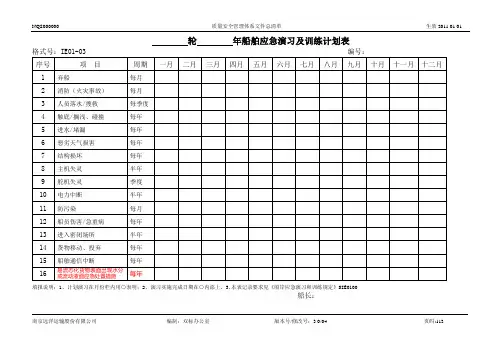 53轮年船舶应急演习及训练计划表