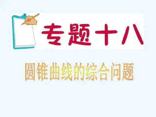 江苏省高考数学二轮总复习 专题18 圆锥曲线的综合问题专题导练课件 理