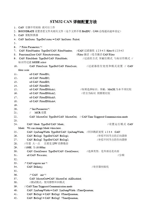 STM32 CAN详细配置方法