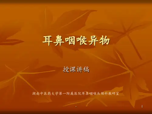 耳鼻咽喉异物PPT课件