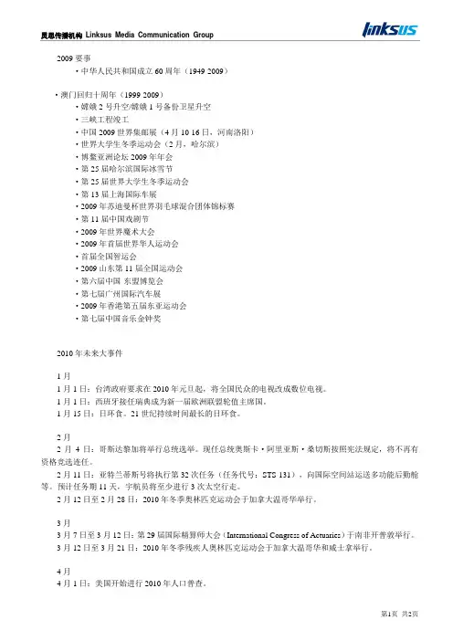 2009大事件