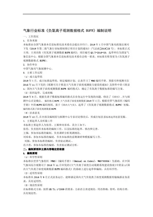 负氧离子观测数据 BUFR编码编制说明