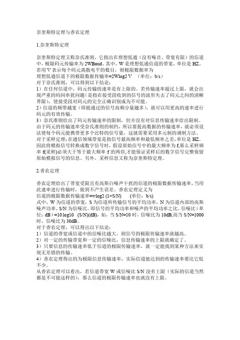 奈奎斯特定理与香农定理