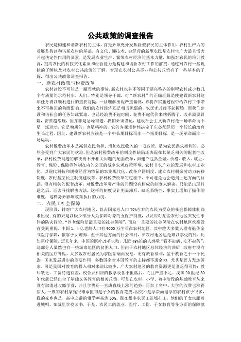 公共政策调查报告 2