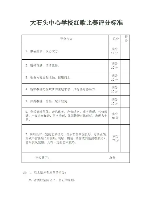 红歌评分标准 (1)