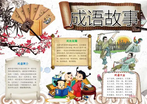 word小报模板：中国风成语小报手抄报Word模板